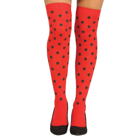 Medias Rojas Topos Negros - Medias y Pantys