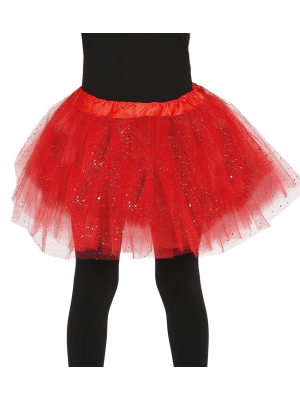 Tutu Purpurina Rojo 30cm - Faldas y Pantalones