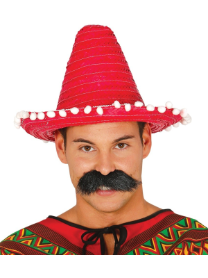 Sombrero Mejicano 33cm Rojo - Complementos Mexicanos
