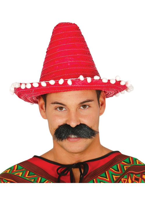 Sombrero Mejicano 33cm Rojo - Complementos Mexicanos