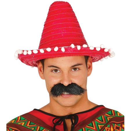 Sombrero Mejicano 33cm Rojo - Complementos Mexicanos