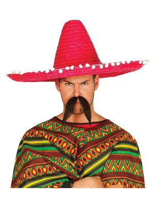 Sombrero Mejicano 60cm Rojo - Complementos Mexicanos