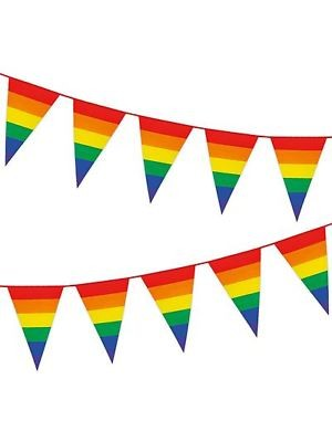 Banderines Arcoiris Triangulares 8m - Guirnaldas