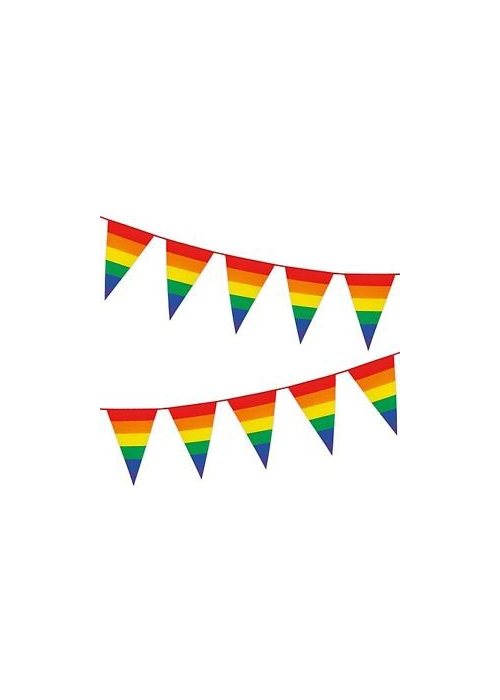 Banderines Arcoiris Triangulares 8m - Guirnaldas