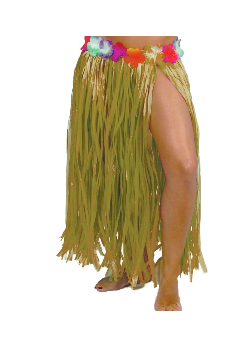 Faldilla Hawaiana Flor de 75cm Groga