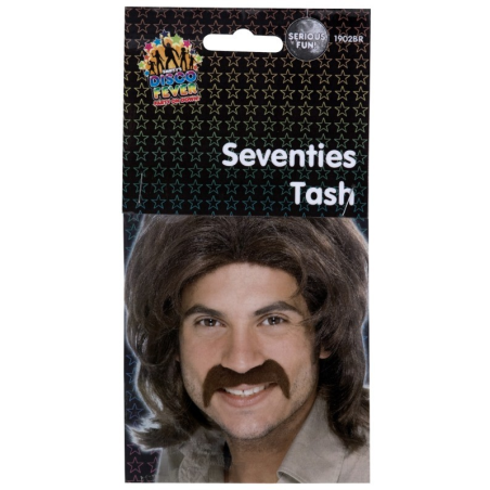 Bigote Hippie Marron - Barbas y Bigotes
