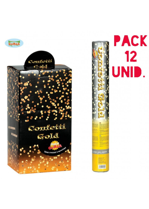 12 Pack canó de confettis d'or