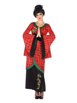 Disfraz de Geisha Rojo - Disfraces de Chinos, Orientales, Ninjas y Geishas