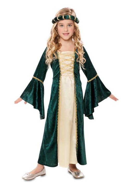 Vestit De Dama Medieval Verd Nen