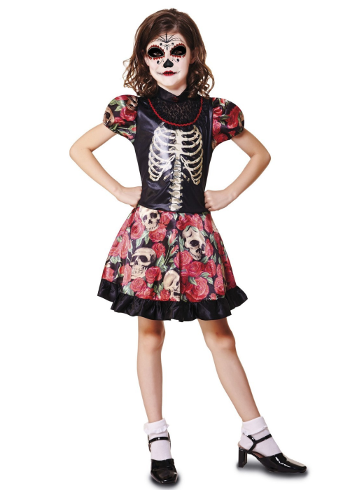 Disfraz de Catrina Flores Infantil - Disfraces de Halloween Infantiles