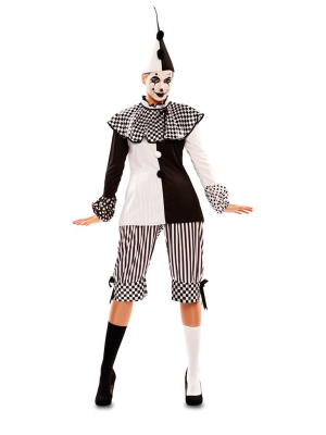 Disfraz de Joker Arlequin B/N Mujer - Disfraces de Payasos, Arlequines y Bufones