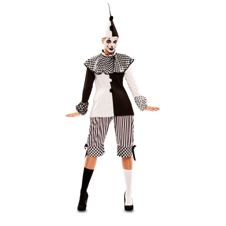 Disfraz de Joker Arlequin B/N Mujer - Disfraces de Payasos, Arlequines y Bufones
