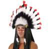 Plumas Jefe Indio Blanco y Rojo - Complementos de Indios