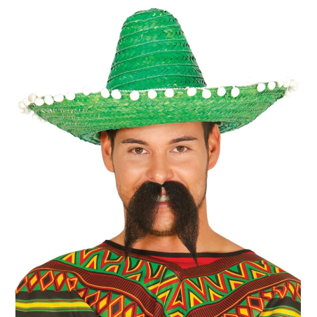 Sombrero mejicano 45cm Verde - Complementos Mexicanos