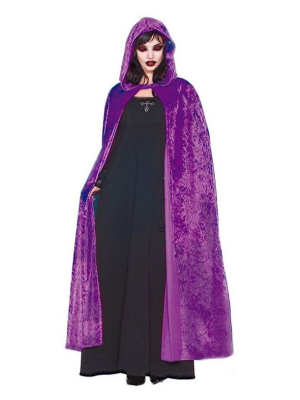 Capa Morada Capucha y Terciopelo 140 cm - COMPLEMENTOS POR CATEGORIA
