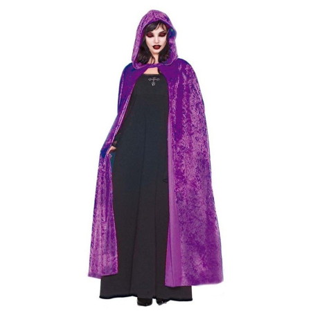 Capa Morada Capucha y Terciopelo 140 cm - COMPLEMENTOS POR CATEGORIA