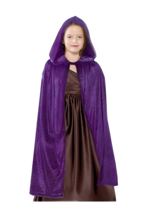 Capa Morada Capucha y Terciopelo 90 cm - Capas