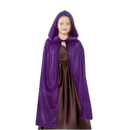 Capa Morada Capucha y Terciopelo 90 cm - Capas