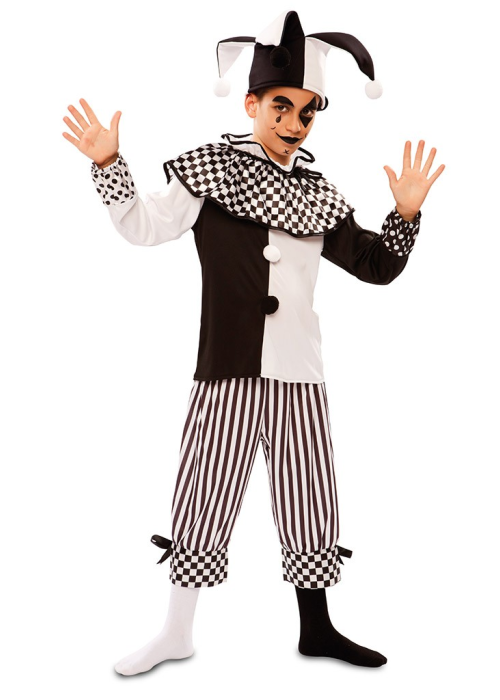 Disfraz de Joker Arlequin B/N Infantil - Disfraces de Halloween Infantiles