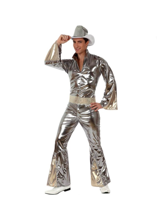 Disfraz de Disco Buzo Plata Chico - Disfraces de Disco para Hombre