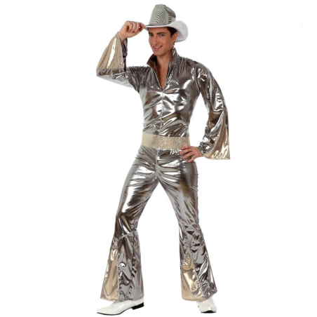 Disfraz de Disco Buzo Plata Chico - Disfraces de Disco para Hombre