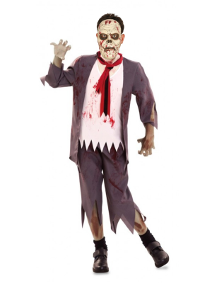 Disfraz de Zombie Estudiante con mascara - HALLOWEEN