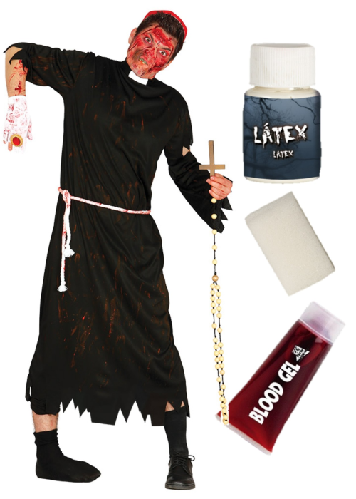 Disfraz de cura zombie con set caracterizacion - Disfraces de Hombre