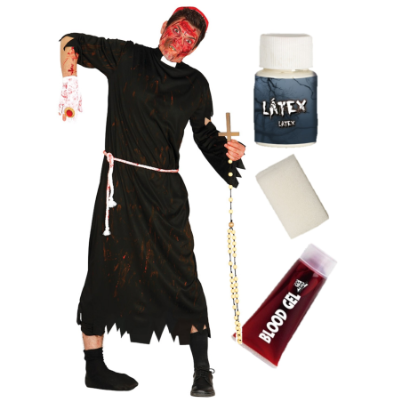 Disfraz de cura zombie con set caracterizacion - Disfraces de Hombre
