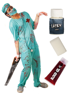 Disfraz de Cirujano Zombie con Set Caracterizacion - Disfraces de Hombre