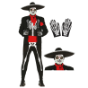 Disfraz de esqueleto mejicano con gorro y guantes - Disfraces de Halloween