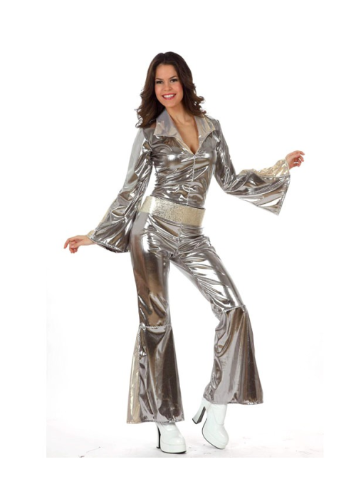 Comprar Disfraz de Disco Buzo Plata Chica - Disfraces de Disco para Mujer 