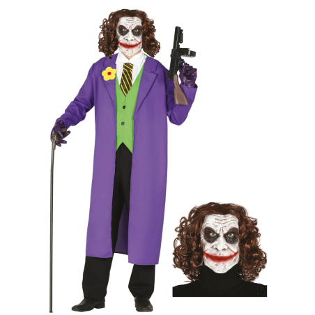Disfraz de Joker Payaso de Comic con mascara - Disfraces de Halloween Hombre mas vendidos