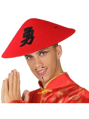 Gorro chino rojo - Complementos de Chinos, Orientales, Ninjas y Geishas