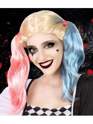 Peluca Coletas Chica Peligrosa - Complementos de Joker y Joker Baby
