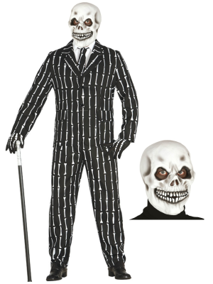 Disfraz de Esqueleto con traje y mascara - Disfraces Halloween Hombre