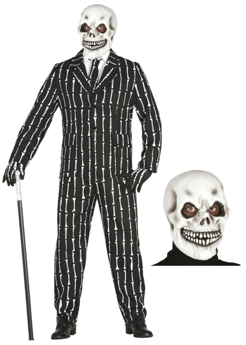 Disfraz de Esqueleto con traje y mascara - Disfraces Halloween Hombre