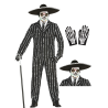 Costume Skull Mexican in a suit