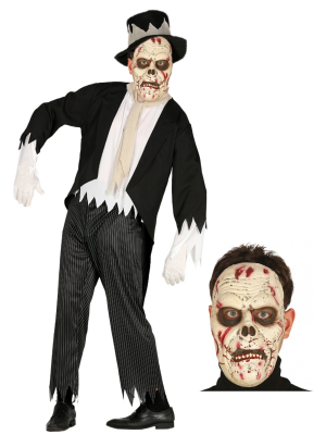 Costume de petit ami fantôme avec le mascara