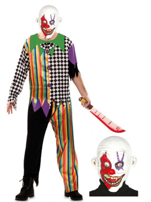 Disfraz de Payaso Asesino Siniestro con mascara - Disfraces de Halloween