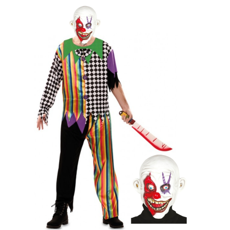 Disfraz de Payaso Asesino Siniestro con mascara - Disfraces de Halloween