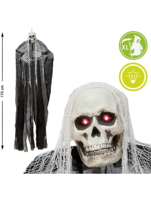 Hanging skeleton with light