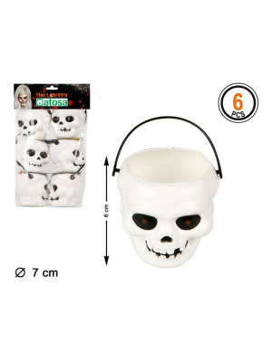 Cubo Mini Calavera 6 unid - Calaveras y Esqueletos