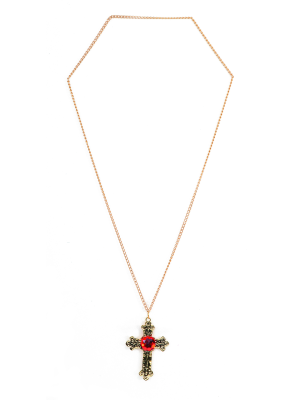 Collar de Cruz con Piedra - Collares, Pulseras y Anillos