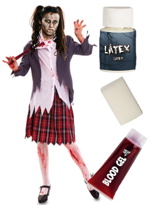 Disfraz de Estudiante Zombie chaqueta con set de maquillaje - Disfraces de Mujer