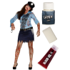 Disfraz de Poli Zombie chica con set de caracterizacion - Disfraces de Mujer