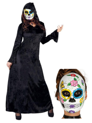 Disfraz de Catrina Hechicera Negra - Disfraces Halloween Mujer
