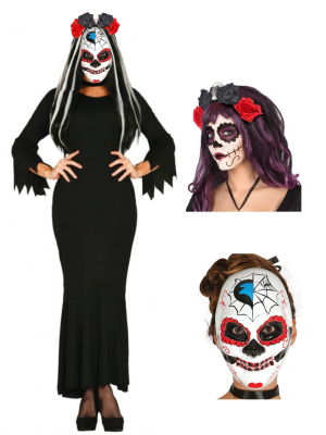 Disfraz de Catrina Vestido Negro - Disfraces Halloween Mujer