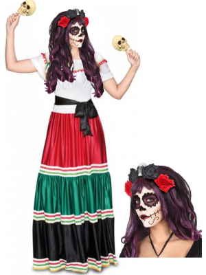 Disfraz de Catrina Mejicana - Disfraces Halloween Mujer