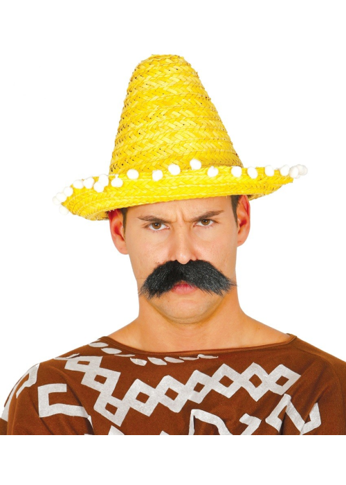 Sombrero Mejicano 33cm Amarillo - Complementos Mexicanos