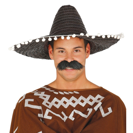 Sombrero Mejicano 50cm Negro - Complementos Mexicanos